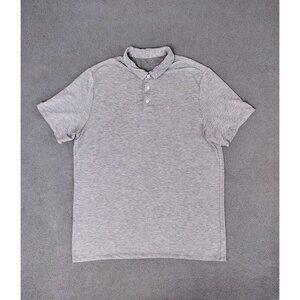 Vuori Mens Knit Twill Gray Sz (L) Polo Shirt Athleisure Preppy Golf Relaxed Fit